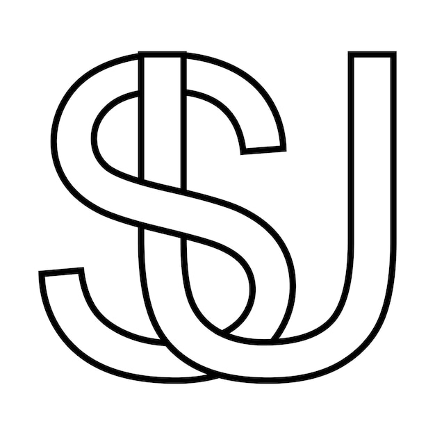 El logotipo su signo us icono letras dobles logotipo u s