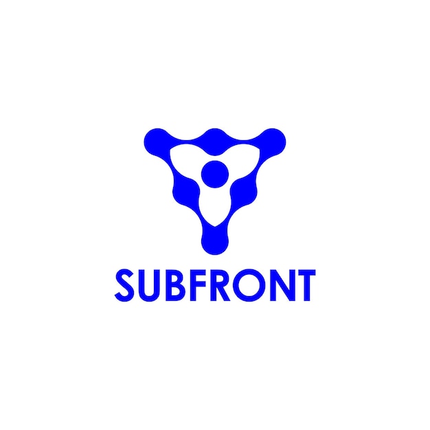 Logotipo del subfrontal Abstract Símbolo azul de conectividad y tecnología