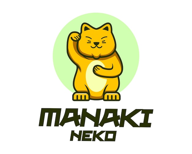 Logotipo de la suerte del gato maneki neko