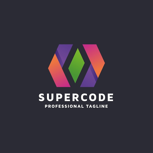 Vector logotipo de súper código