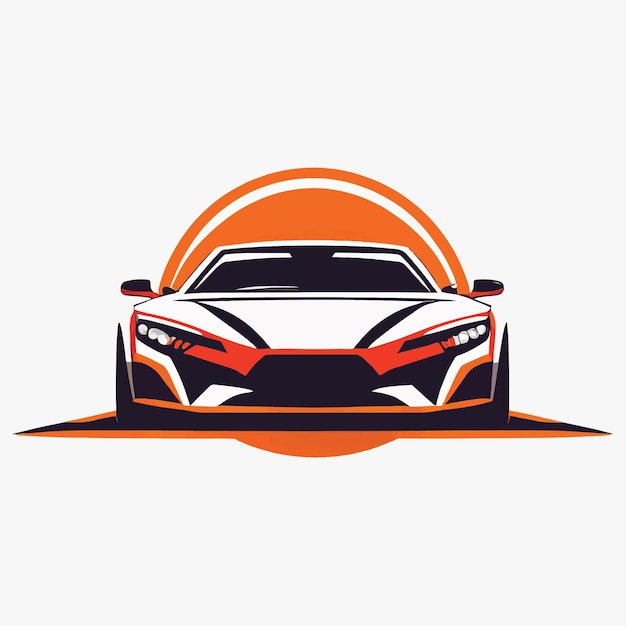 El logotipo del supercoche vectorial en un fondo blanco