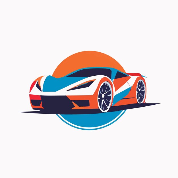 Vector el logotipo del supercoche vectorial en un fondo blanco