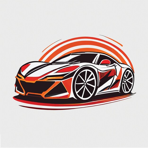 Vector el logotipo del supercoche vectorial en un fondo blanco