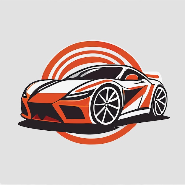 Vector el logotipo del supercoche vectorial en un fondo blanco