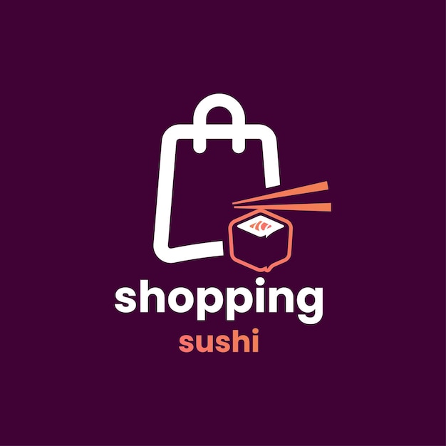 Logotipo de sushi de compras