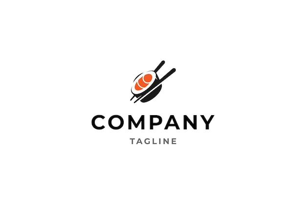 Logotipo de sushi en diseño vectorial plano