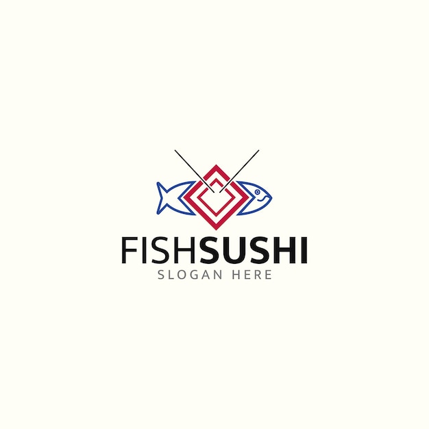 Vector logotipo de sushi de pescado