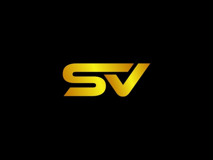 Vector logotipo para un sv negro y dorado.