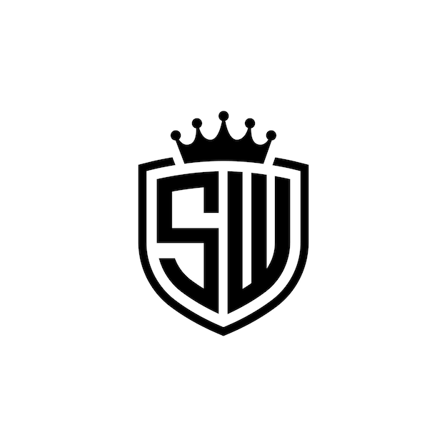 El logotipo de SW es un monograma, un diseño de letra, un nombre de texto, un símbolo, un logotipo monocromático, un carácter alfabético, un logo simple.