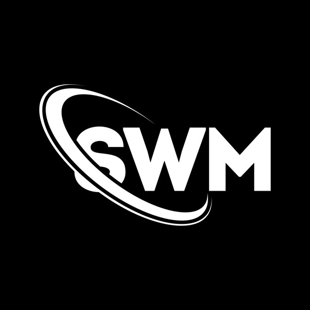 Logotipo SWM letra SWM diseño de logotipo de letra SWM iniciales SWM logotipo vinculado con círculo y mayúscula monograma logotipo SWM tipografía para negocios de tecnología y marca inmobiliaria