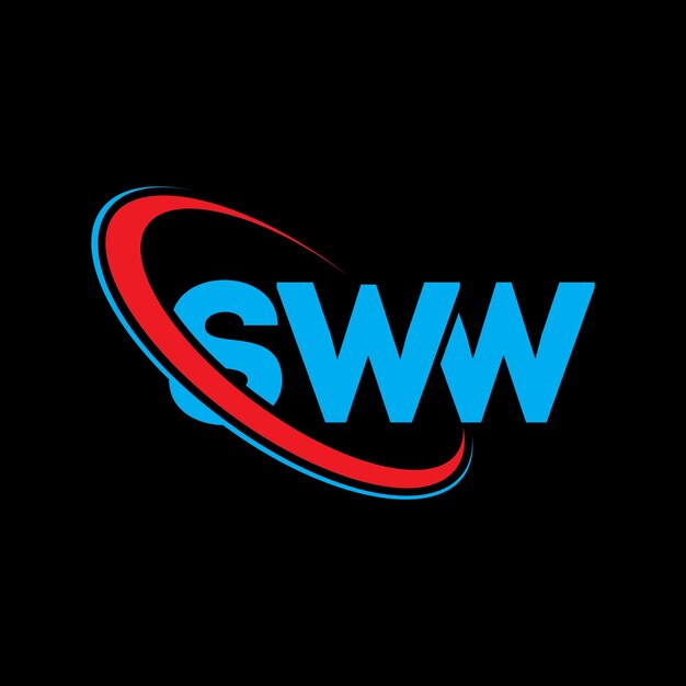 Logotipo SWW letra SWW diseño de logotipo de letra SWW iniciales SWW logotipo vinculado con círculo y mayúscula monograma logotipo SWW tipografía para negocios tecnológicos y marca inmobiliaria