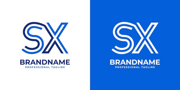 El logotipo SX Line Monogram es adecuado para negocios con las iniciales SX o XS