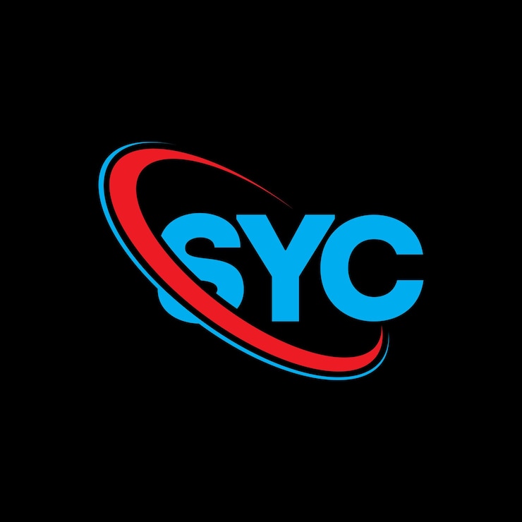 Vector logotipo syc diseño del logotipo de la letra syc iniciales el logotipo syc vinculado con círculo y monograma en mayúsculas el logotipo syc tipografía para negocios tecnológicos y marca inmobiliaria