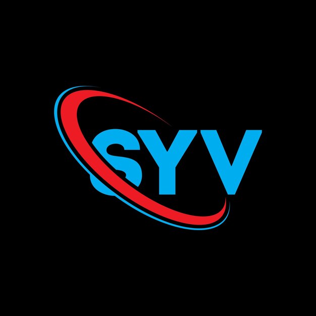Logotipo SYV Diseño del logotipo de la letra SYV Iniciales El logotipo SYV vinculado con círculo y monograma en mayúscula El logotipo de SYV Tipografía para negocios tecnológicos y marca inmobiliaria