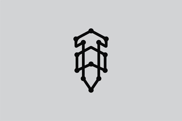 Logotipo T con diseño de conexión