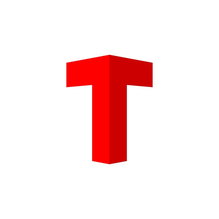 Vector logotipo t efecto de perspectiva prespectiva letra t diseño de logotipo un logotipo hecho simplemente a partir de las letras t