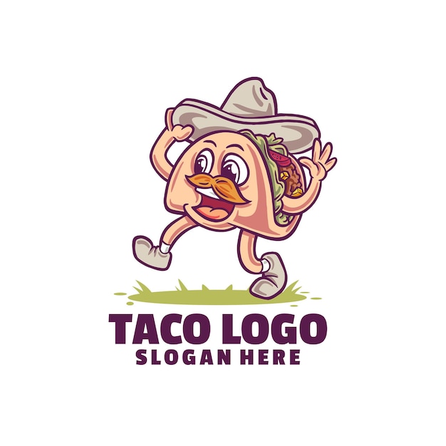 Logotipo de taco aislado en blanco