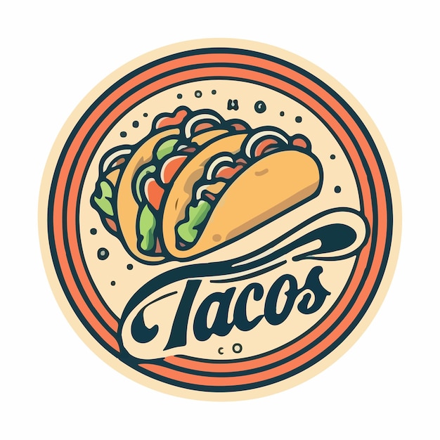 Vector el logotipo de tacos es una ilustración vectorial de alimentos mexicanos.