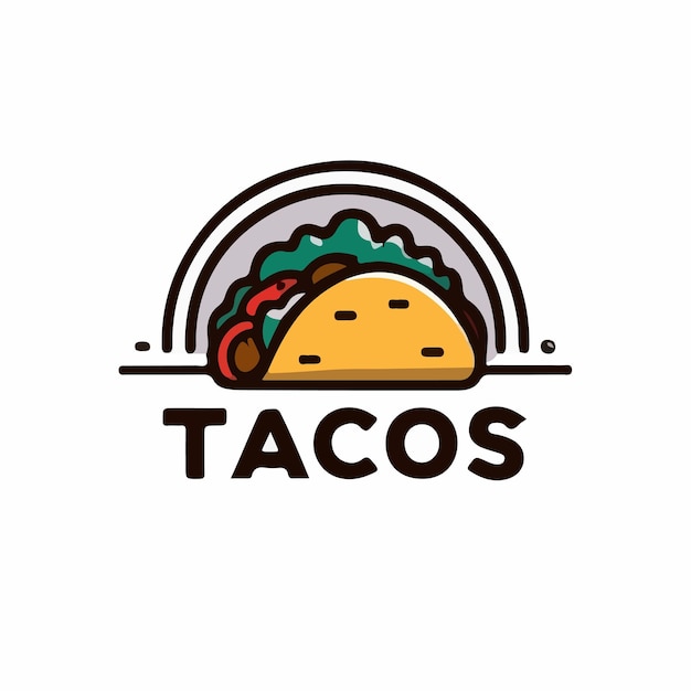 Vector el logotipo de tacos es una ilustración vectorial de alimentos mexicanos.