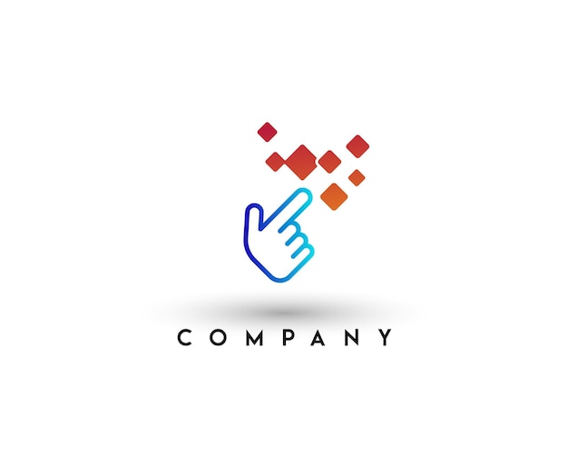 Logotipo táctil de acción Logotipo de cursor de mano