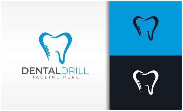 logotipo de taladro dental