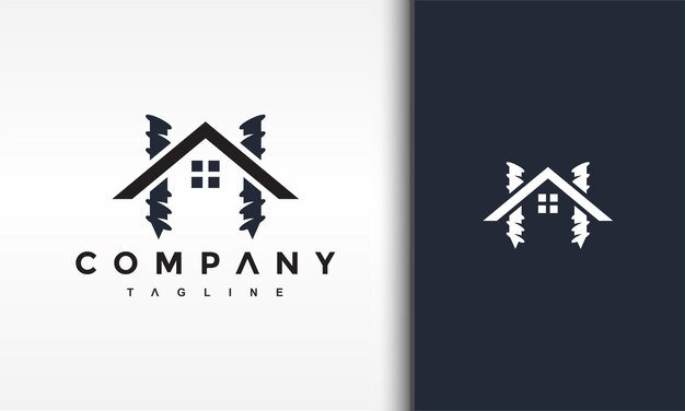 logotipo de taladro de techo de casa
