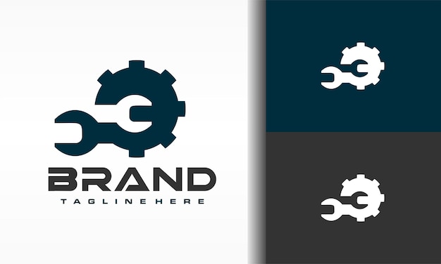 Logotipo del taller de engranajes de llave