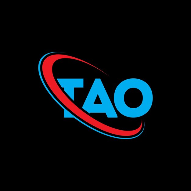 Vector el logotipo tao, la letra tao, el diseño del logotipo de la carta tao, las iniciales tao vinculadas con un círculo y un monograma en mayúscula, el logotipo ta o, la tipografía para el negocio tecnológico y la marca inmobiliaria.