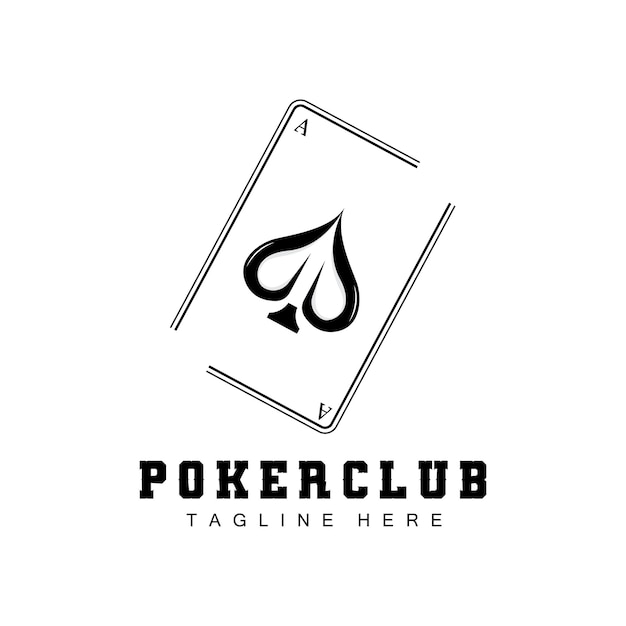 Vector logotipo de tarjeta de casino de póquer icono de tarjeta de diamante corazones picas juego de juego de póquer diseño de club de póquer