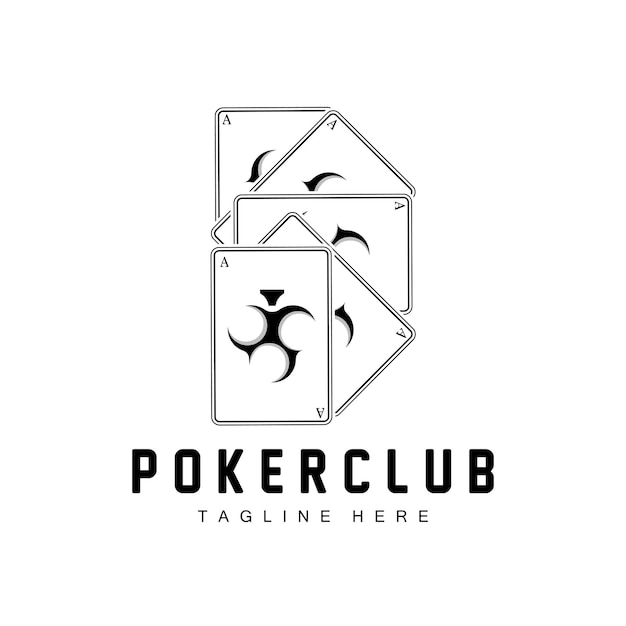 Logotipo de tarjeta de casino de póquer Icono de tarjeta de diamante Corazones Picas Juego de juego de póquer Diseño de club de póquer