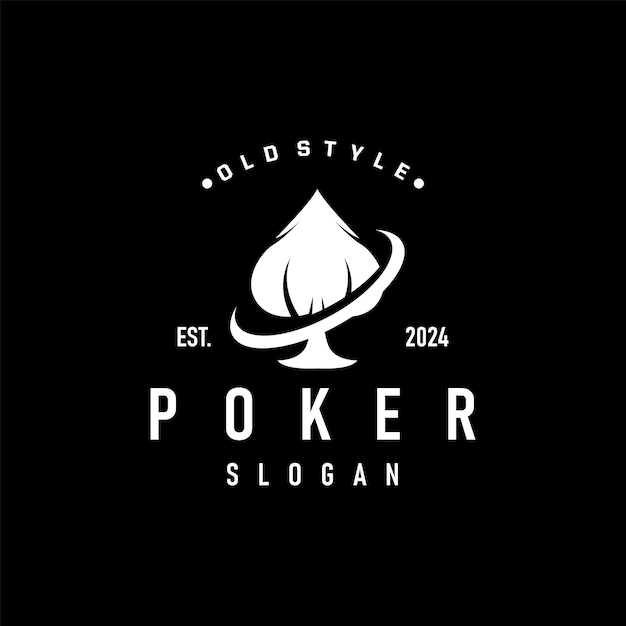 Logotipo de la tarjeta de póquer clásico diseño de juegos de juego vectorial plantilla de símbolo simple