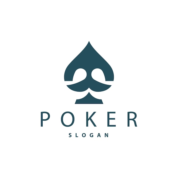 Logotipo de la tarjeta de póquer clásico diseño de juegos de juego vectorial plantilla de símbolo simple