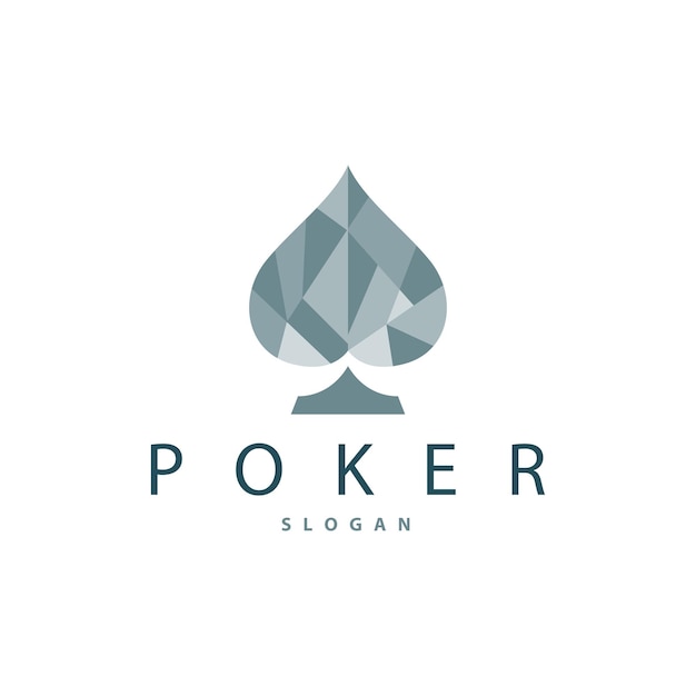 Logotipo de la tarjeta de póquer clásico diseño de juegos de juego vectorial plantilla de símbolo simple