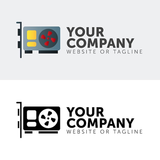 Logotipo de la tarjeta VGA con hermoso EPS 10 Vector libre