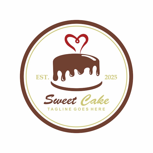 El logotipo de la tarta es el logotipo del pastel dulce.