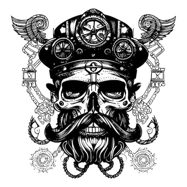 el logotipo del tatuaje del cráneo pirata representa un espíritu rebelde, el amor por la aventura y la voluntad