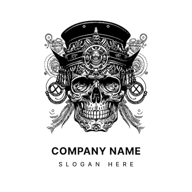 el logotipo del tatuaje del cráneo pirata representa un espíritu rebelde, el amor por la aventura y la voluntad