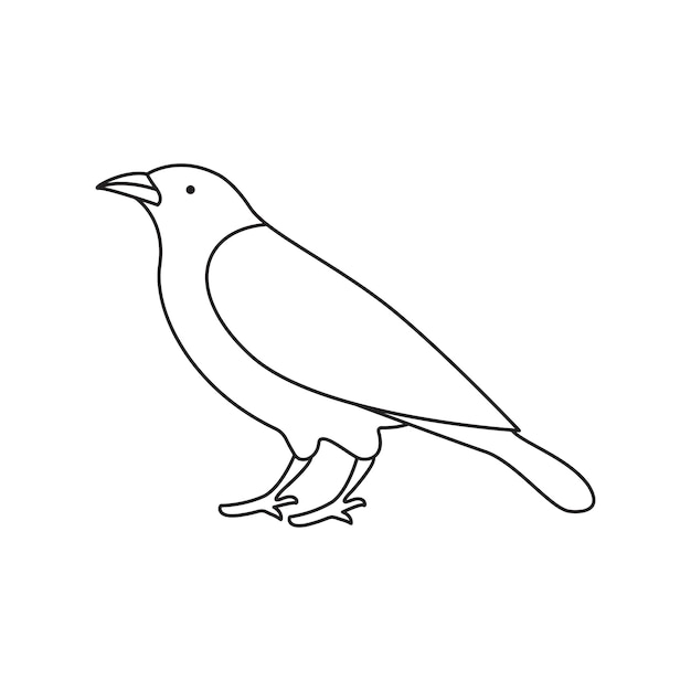 Logotipo de tatuaje de dibujo de línea continua de una línea de pájaro