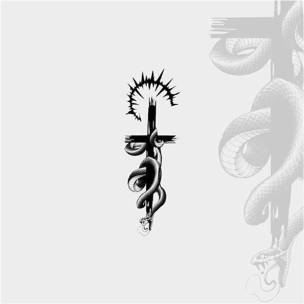 El logotipo del tatuaje de la serpiente vectorial