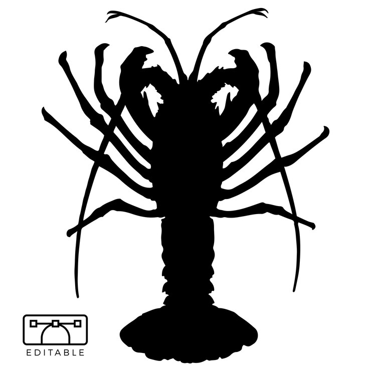 El logotipo del tatuaje de la silueta de la langosta