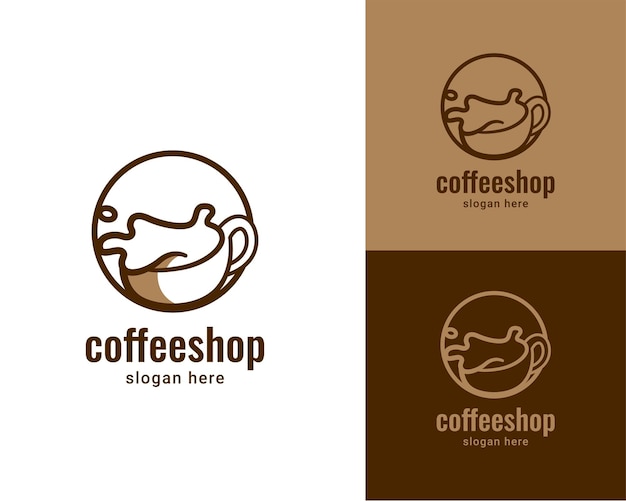 logotipo de la taza de café derramado