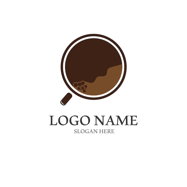 Logotipo de taza de café con plantilla de estilo vectorial