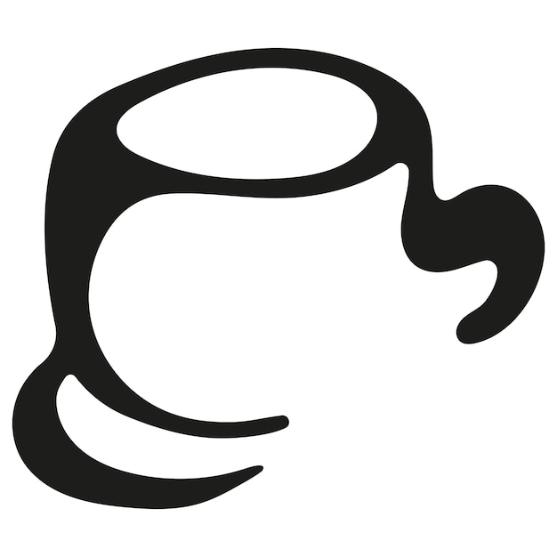 logotipo de una taza redonda para una variedad de bebidas dibujada con un contorno original