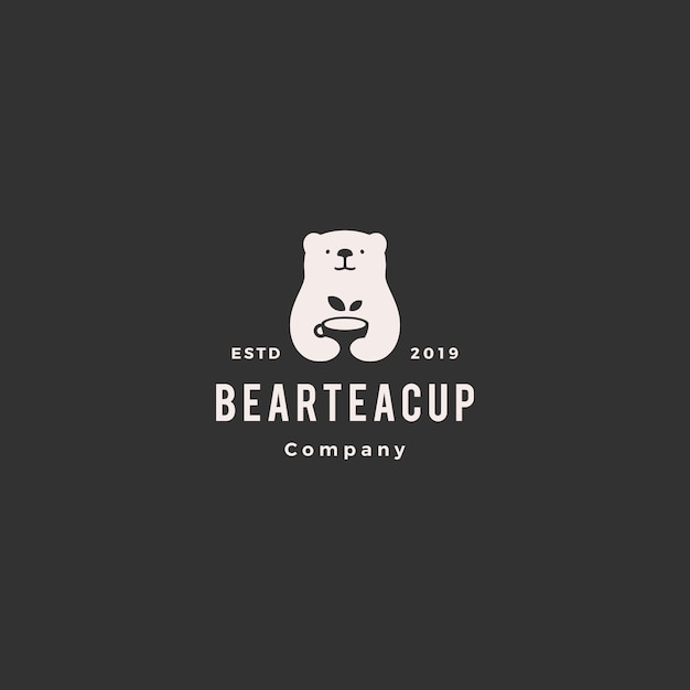 Logotipo de la taza de té del oso