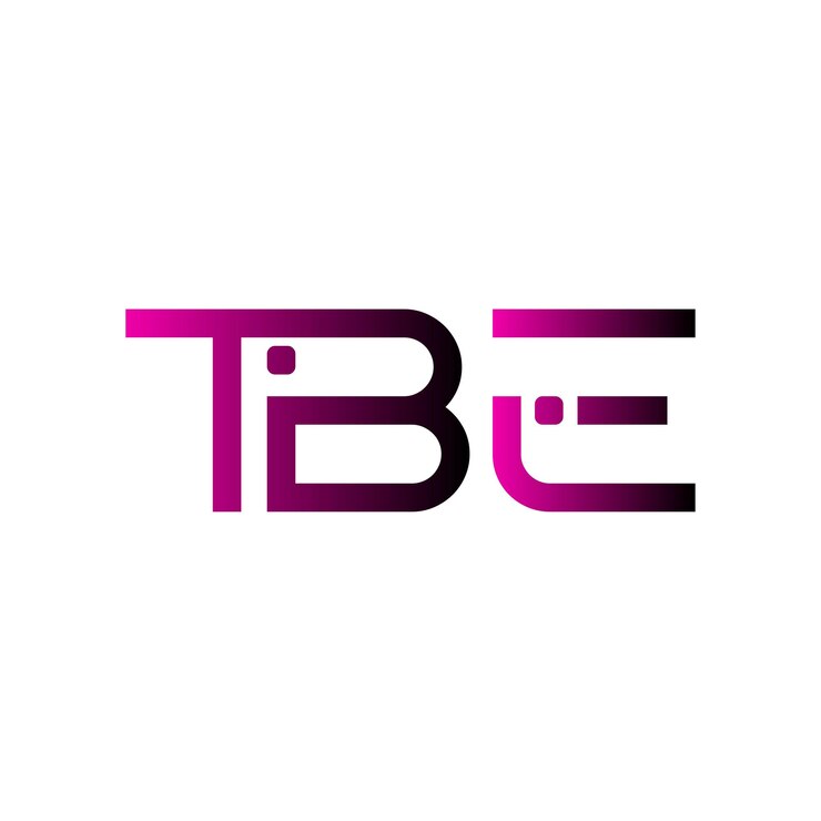 Vector el logotipo de tbe es una tipografía abstracta, un diseño vectorial moderno y minimalista.