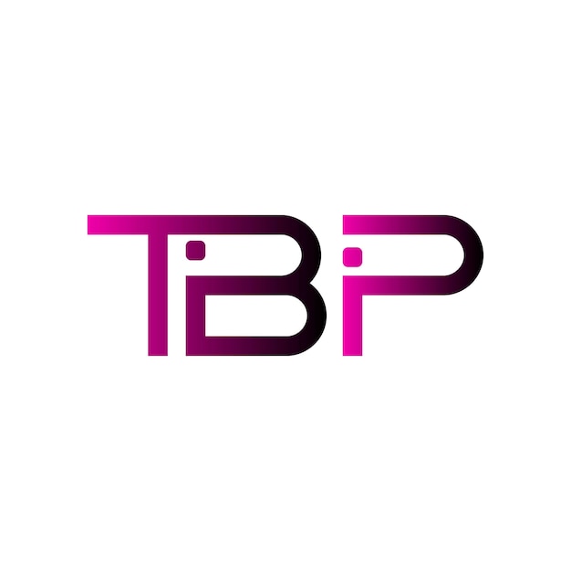 El logotipo de TBP es una tipografía abstracta, un diseño vectorial moderno y mínimo.