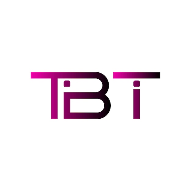 El logotipo de TBT es una tipografía abstracta, un diseño vectorial moderno y mínimo.
