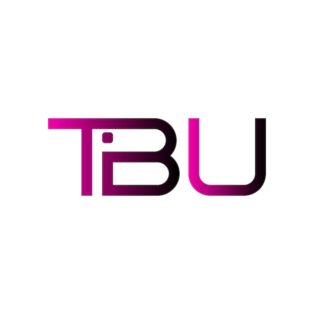 El logotipo de TBU es una tipografía abstracta, un diseño vectorial moderno y mínimo.