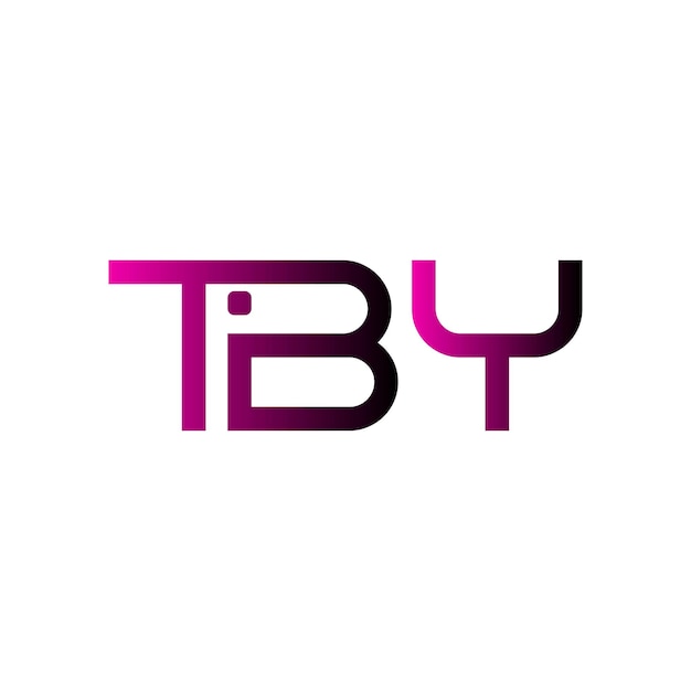 El logotipo de TBY es una tipografía abstracta, un diseño vectorial moderno y mínimo.