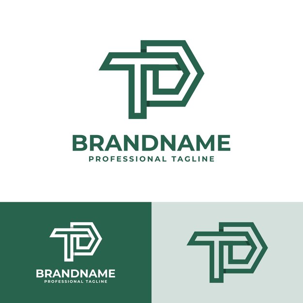 Logotipo TD de iniciales modernas adecuado para empresas con iniciales DT o TD